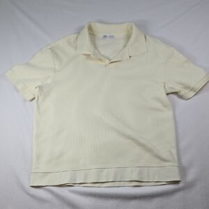 Zara Ladies Light Cream Collared Shirt